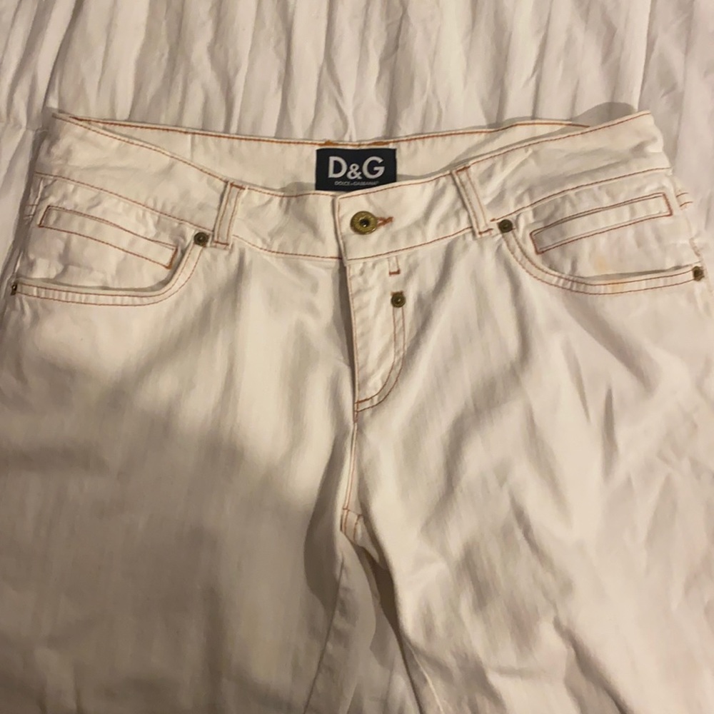 D&G white jeans